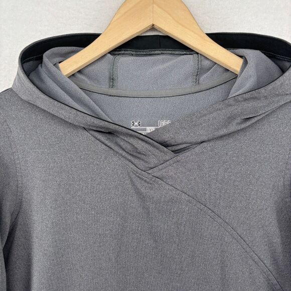 UNDER ARMOUR Hoodie Women M ColdGear Infrared EVO Fitted Sweatshirt Running Gray - Picture 4 of 13